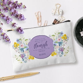 Bolsito Accesorio Pequeño Guión floral acuarela versículo personalizado