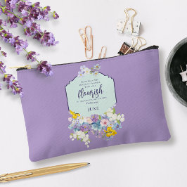 Bolsito Accesorio Pequeño Guión floral acuarela versículo personalizado