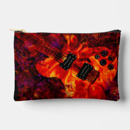 Bolsito Accesorio Pequeño Guitarra Eléctrica en Fuego Red Black Music Art