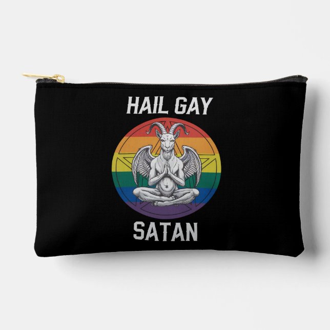 Bolsito Accesorio Pequeño Hail Gay Satan Funny Gótico Gothic Goat LGBTQ (Anverso)