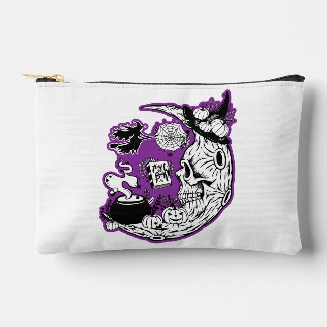 Bolsito Accesorio Pequeño Halloween Crescent Moon Witch Skull (Anverso)