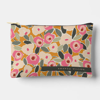 Bolsito Accesorio Pequeño Hand-Drawn Bold Inky Floral Pattern- Sunlit Meadow