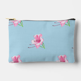 Bolsito Accesorio Pequeño Hand illustrated Blue & Pink Flowewith Robin Scene