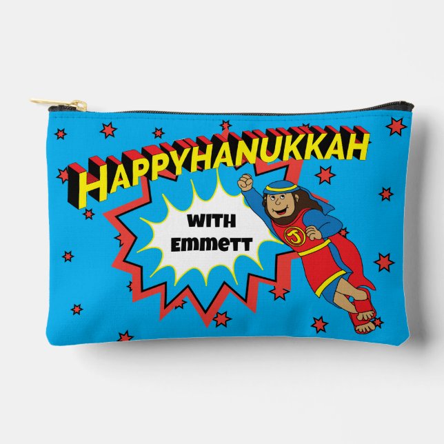 Bolsito Accesorio Pequeño Hanukkah Super Judah Dreidel (Anverso)
