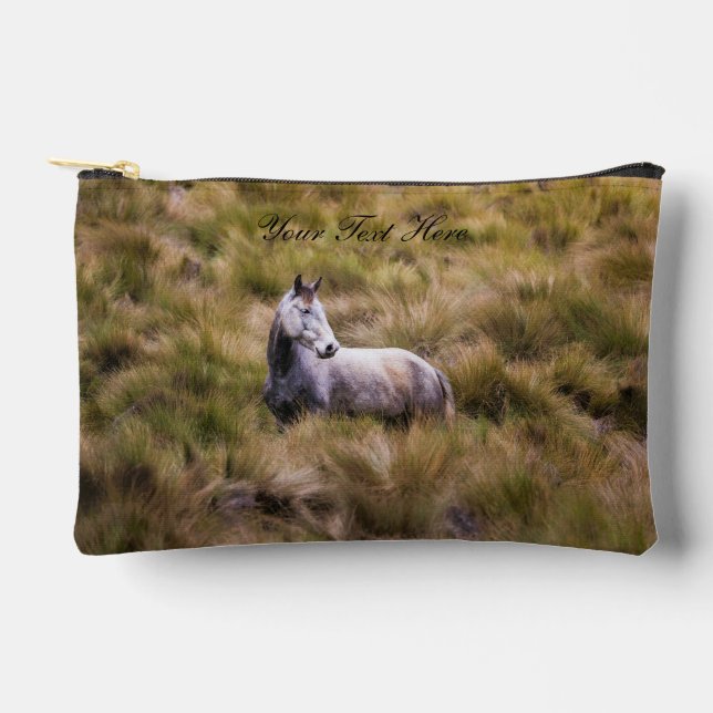 Bolsito Accesorio Pequeño Hermoso caballo blanco de pradera (Anverso)