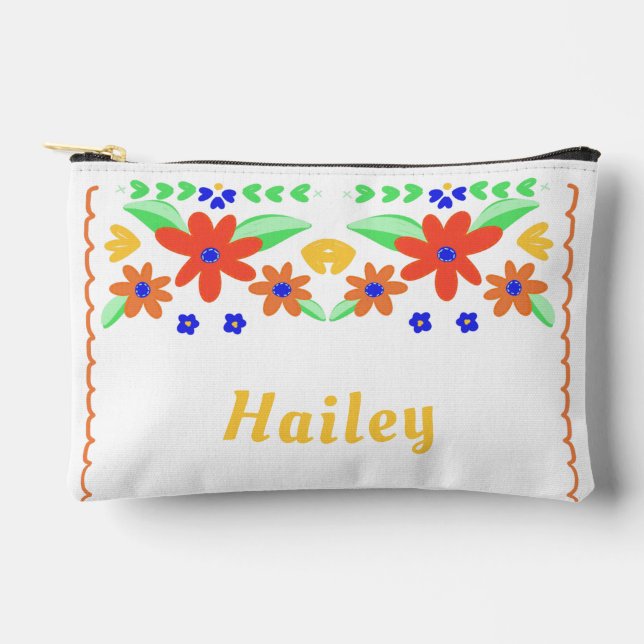 Bolsito Accesorio Pequeño Hermoso Personalizado de bordado mexicano (Anverso)