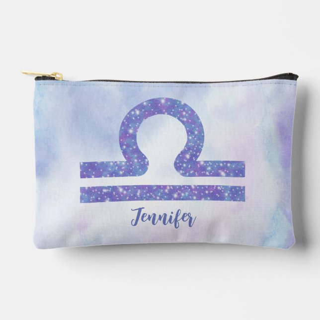 Bolsito Accesorio Pequeño Hermoso Rótulo de Astrología Libra Personalizado P (Anverso)