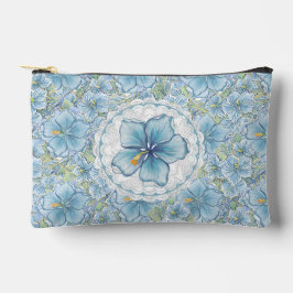 Bolsito Accesorio Pequeño Hibiscus & lace TURQUOISE