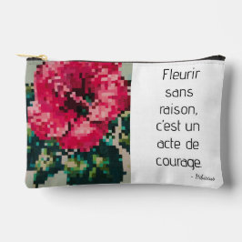 Bolsito Accesorio Pequeño Hibiscus Pixel Art Floral Pastel