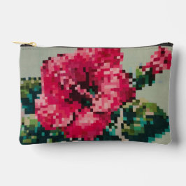 Bolsito Accesorio Pequeño Hibiscus Soft Pastel Floral Pixel Art