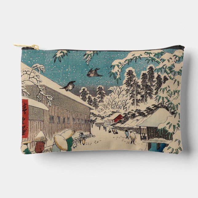 Bolsito Accesorio Pequeño Hiroshige paisaje invernal de japón (Anverso)