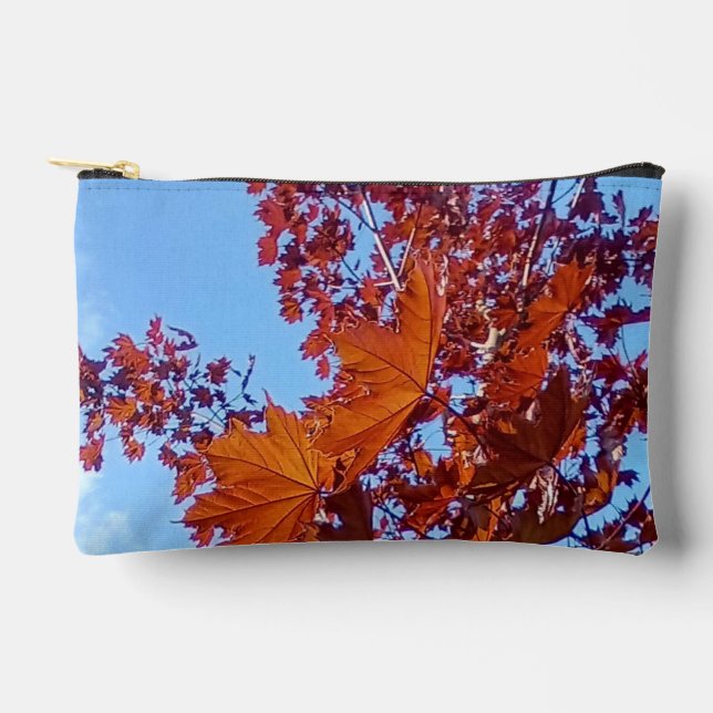 Bolsito Accesorio Pequeño hojas naranjas (Anverso)