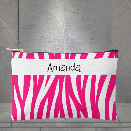Bolsito Accesorio Pequeño Hot Pink Wavy Zebra Stripe