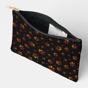 Bolsito Accesorio Pequeño Huella de patas brillo marrón dorado purpurina,