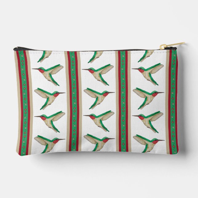 Bolsito Accesorio Pequeño Hummingbird Stripe Zipper Pouch (Reverso )