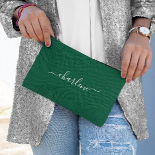 Bolsito Accesorio Pequeño Hunter Green and White Elegant Name