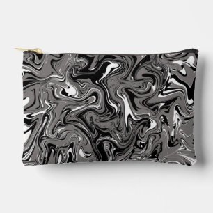 Bolsito Accesorio Pequeño Ilustración abstracta de mármol negro