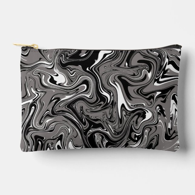Bolsito Accesorio Pequeño Ilustración abstracta de mármol negro (Anverso)