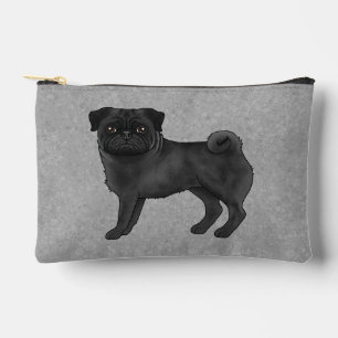 Bolsito Accesorio Pequeño Ilustración de dibujos animados de perro pug negro