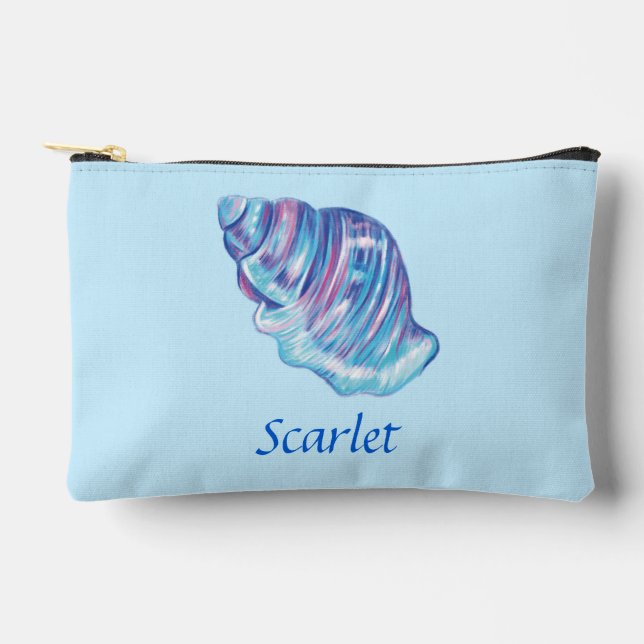 Bolsito Accesorio Pequeño Ilustracion de mariscos de arcoiris personalizado (Anverso)