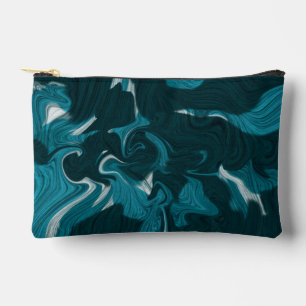 Bolsito Accesorio Pequeño Ilustración de mármol abstracto azul