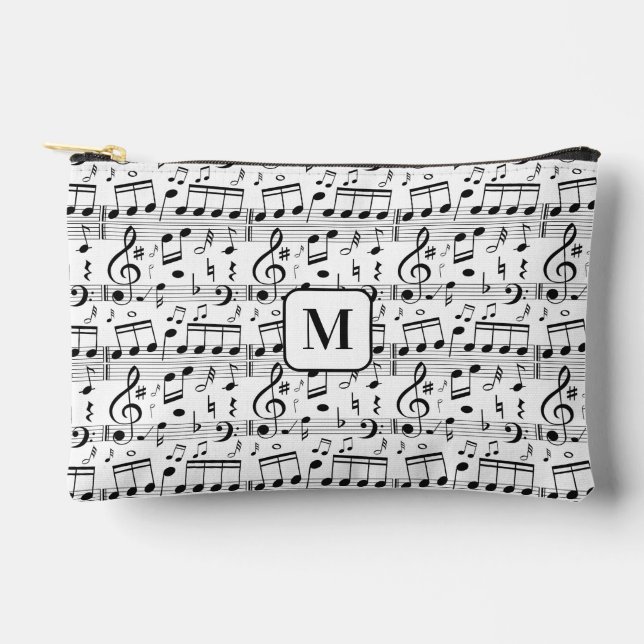 Bolsito Accesorio Pequeño Ilustracion de música monograma personalizado (Anverso)