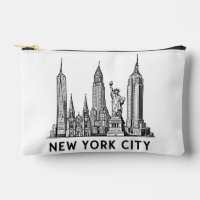 Ilustración del horizonte de NYC con la Estatua de