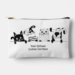 Bolsito Accesorio Pequeño Ilustracion Mascotas de texto personalizado