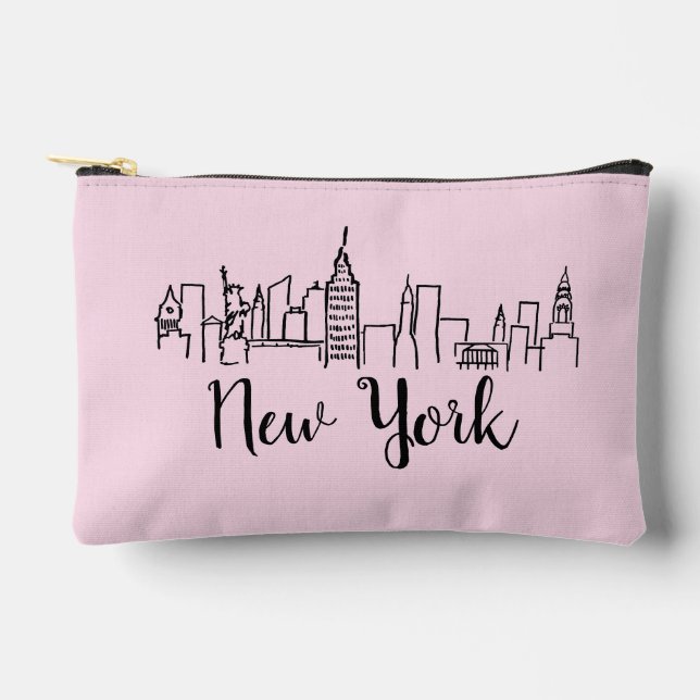 Bolsito Accesorio Pequeño Ilustracion Skyline de la ciudad de Nueva York (Anverso)