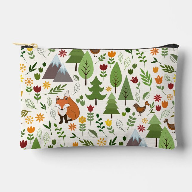 Bolsito Accesorio Pequeño Ilustraciones de estilo escandinavo sobre el patró (Anverso)