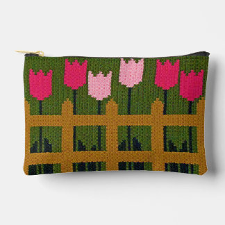 Bolsito Accesorio Pequeño Impresión de crochet de artista de jardín verde tu