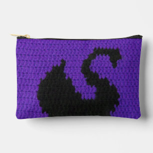 Bolsito Accesorio Pequeño Impresión de crochet de artista violeta púrpura de