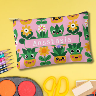 Bolsito Accesorio Pequeño Impresión de planta en maceta personalizable Kawai