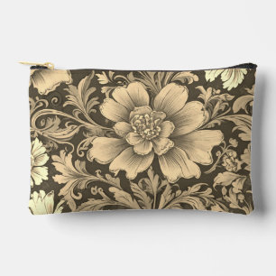 Bolsito Accesorio Pequeño Impresionante patrón floral sepia vintage