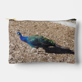 Bolsito Accesorio Pequeño Indian Blue Peafowl zipper bag