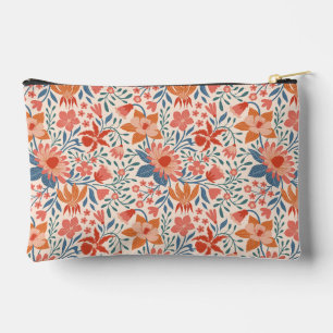 Bolsito Accesorio Pequeño Jardín de Coral y Verde Acuático en Beige Suave