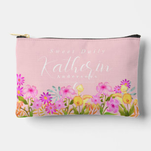 Bolsito Accesorio Pequeño Jardín Floral Rosa Personalizado