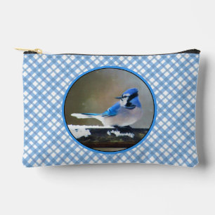 Bolsito Accesorio Pequeño Jay azul en invierno Nieve pintando arte de pájaro