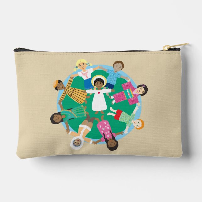 Bolsito Accesorio Pequeño Jesús y los niños oran el rosario del libro (Reverso )