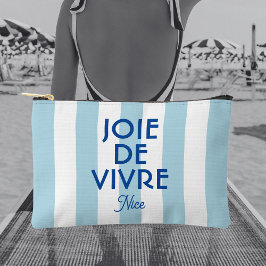 Bolsito Accesorio Pequeño Joie De Vivre Nice Blue Cabana Stripe French
