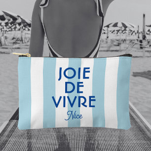Bolsito Accesorio Pequeño Joie De Vivre Nice Blue Cabana Stripe French