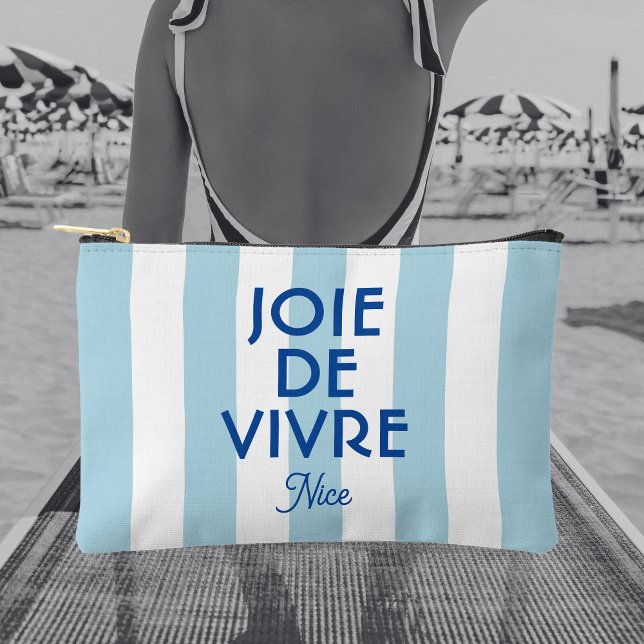 Bolsito Accesorio Pequeño Joie De Vivre Nice Blue Cabana Stripe French (Subido por el creador)