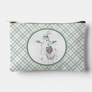 Bolsito Accesorio Pequeño Keeshond Painting Navidades Snowman Mascota Dog Ar