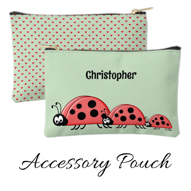 Bolsito Accesorio Pequeño Kids cute ladybugs add a name red green (Subido por el creador)