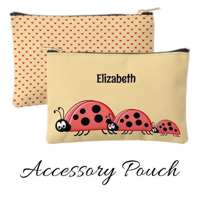 Bolsito Accesorio Pequeño Kids cute ladybugs add a name red peach (Subido por el creador)