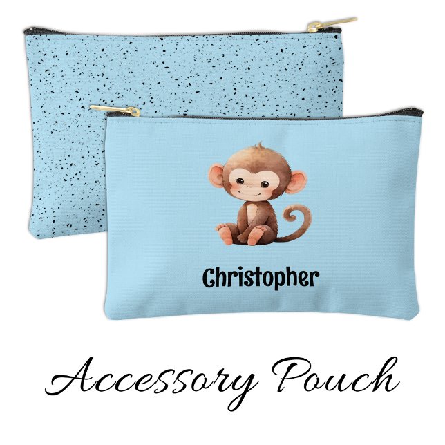 Bolsito Accesorio Pequeño Kids cute monkey add a name blue black (Subido por el creador)