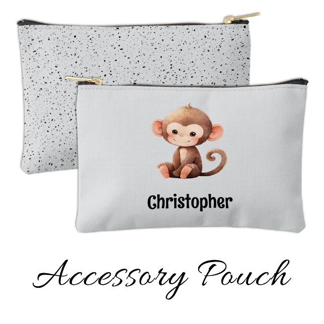 Bolsito Accesorio Pequeño Kids cute monkey add a name grey black (Subido por el creador)