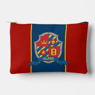 Bolsito Accesorio Pequeño Knights shield Blake name meaning red blue 