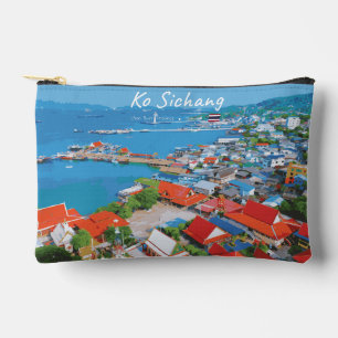 Bolsito Accesorio Pequeño Ko Sichang, Tailandia - Vista vibrante del puerto