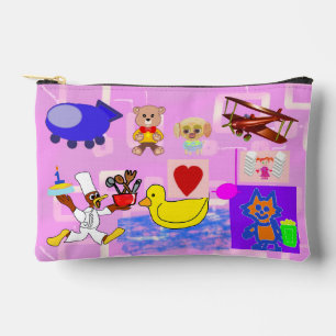 Bolsito Accesorio Pequeño L Monograma Geométrico Rosa Popcorn Anime Pencilca